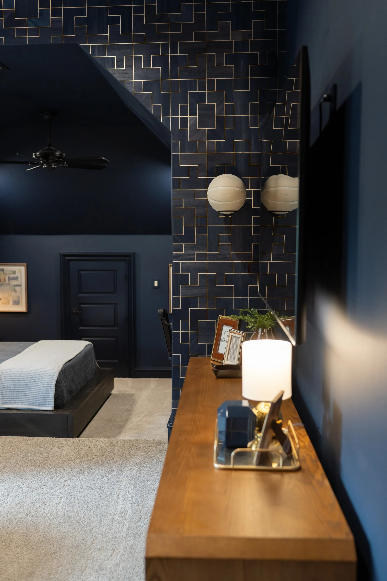 All Grown Up Moody Boy's Room, Colleyville, TX interior design detail 2